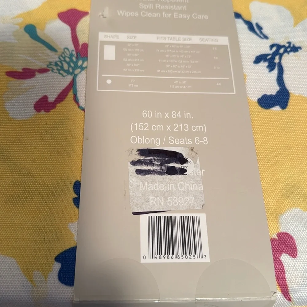 Briar & Bramble Yellow Floral Tablecloth-60x84-NWT
